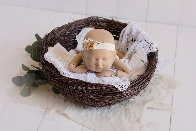 TWIG NEST newborn prop basket, newborn posing prop, newborn props, photography props, newborn baby photography image 4