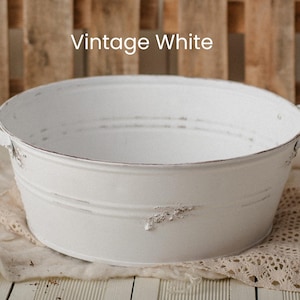 BAÑERA DE BAÑO CON LECHE BLANCA: bañera de estilo vintage para accesorios de recién nacidos, accesorios para fotografías de bebés, bañera para fotografías de cumpleaños y accesorios de fotografía.