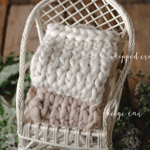 COPERTA IN LANA MERINO in toni neutri per la fotografia di neonati e bambini, coperta con pieghe, accessorio fotografico per neonati, accessorio fotografico, accessorio fotografico per neonati