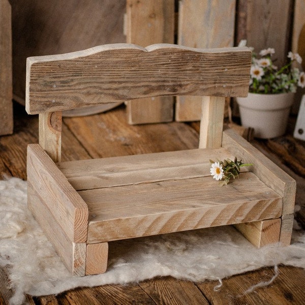 RUSTIC BENCH - newborn and baby prop, wooden newborn prop, vintage style,, newborn photography prop, photography props, chair props.