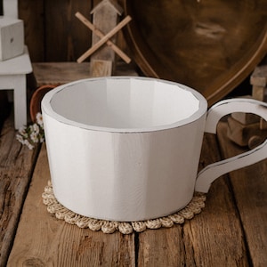 Accesorio de taza de madera: accesorio para fotos de recién nacidos y bebés, perfecto para accesorios de recién nacidos, fotografía de bebés, accesorio de sesión de bebés, accesorio de taza, accesorio de tazón para posar, tazón