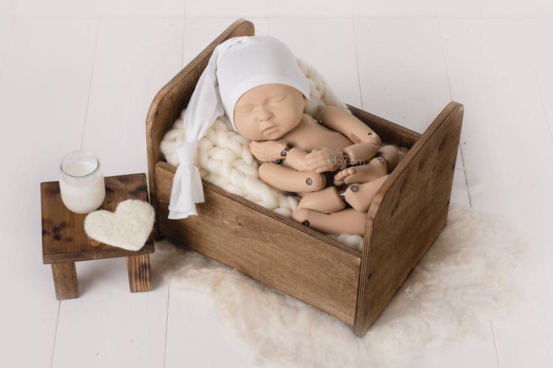 NEWBORN BED PROP vintage style mini size newborn bed wood Etsy