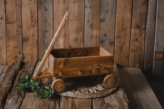 wooden baby cart