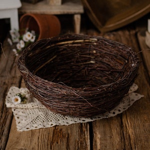 TWIG NEST newborn prop basket, newborn posing prop, newborn props, photography props, newborn baby photography image 1