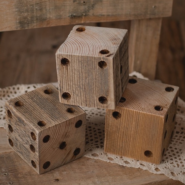 BIG wooden DICE CUBE, blocks, vintage style, newborn props, photo prop, blocks, birthday, photo props, photography props, wooden sign