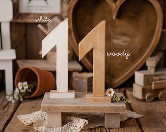 NÚMERO 1 DE MADERA para tus sesiones de cumpleaños de bebé, accesorios para recién nacidos, estilo vintage, accesorios para fotografía de bebés, accesorios para bebés, sesión de fotos de bebés, proveedor de accesorios