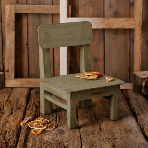 SWEET CHAIR OLIVE wooden photography prop chair for newborn and baby sessions, sitter baby photo furniture, accessories for kid photoshoot