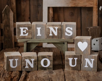 BLOQUES DE MADERA Para 1er Cumpleaños, estilo vintage, accesorios para recién nacidos, accesorios para fotos, cumpleaños, accesorios para fotos, accesorios de fotografía, accesorios para fotografía de bebés