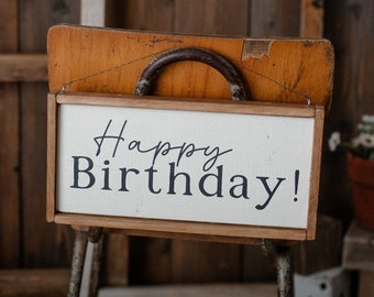 SIGN M - Happy Birthday , wooden, vintage style, newborn props, photo prop, sign photo props, photography props, wooden sign