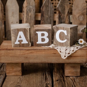 WOODEN BLOCKS &quot;ABC&quot;, vintage style, newborn props, photo props, birthday, photo props, photography props, baby photography props