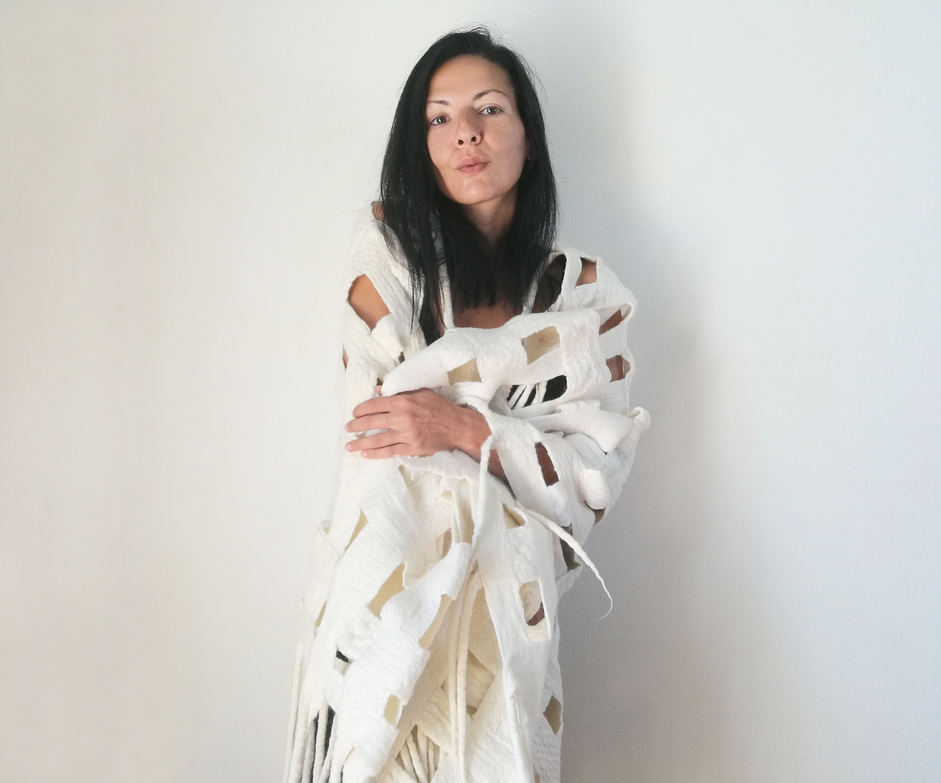 felted wool shawl