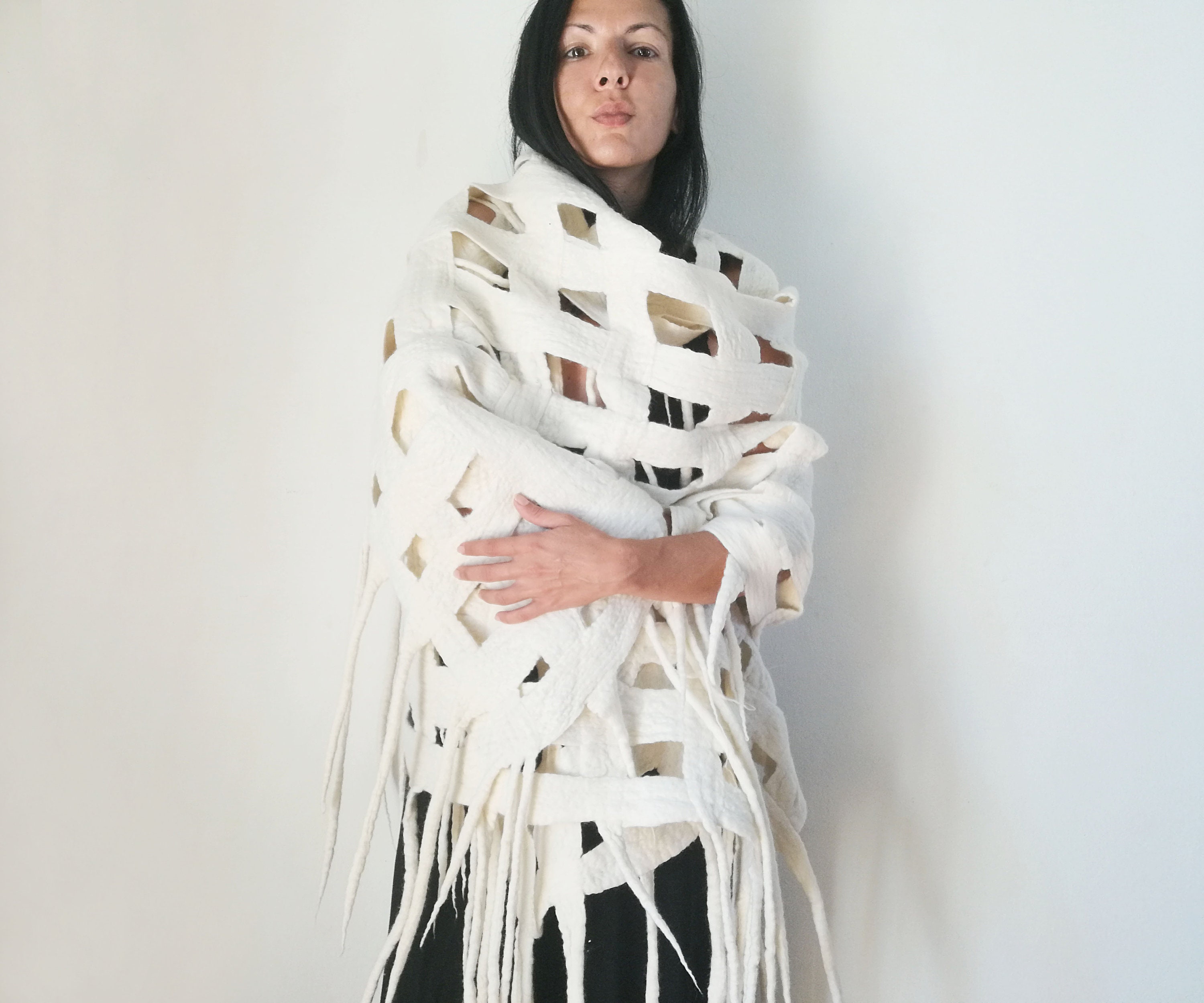 felted wool shawl