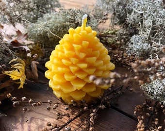 Handmade 100% Beeswax Pinecone Candle - Hand poured - Wedding - Centerpiece - Rustic Cabin Decor - Votive - Farmhouse - Christmas Gifts