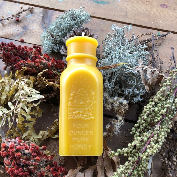 Michigan Beeswax Candle - Honey Jar Bottle Candle - Unique  Decor - 100% Clean Burning Natural - Farmhouse Decor - Cottage - Cabin