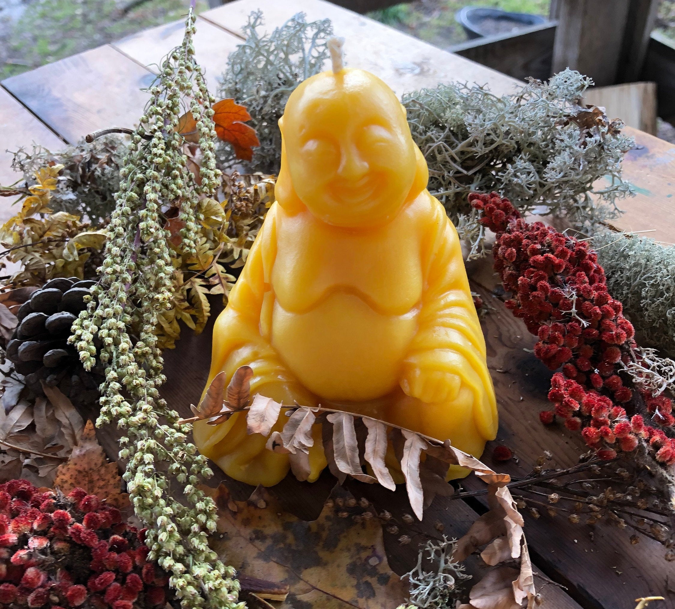 Buddha Beeswax Candle - Etsy