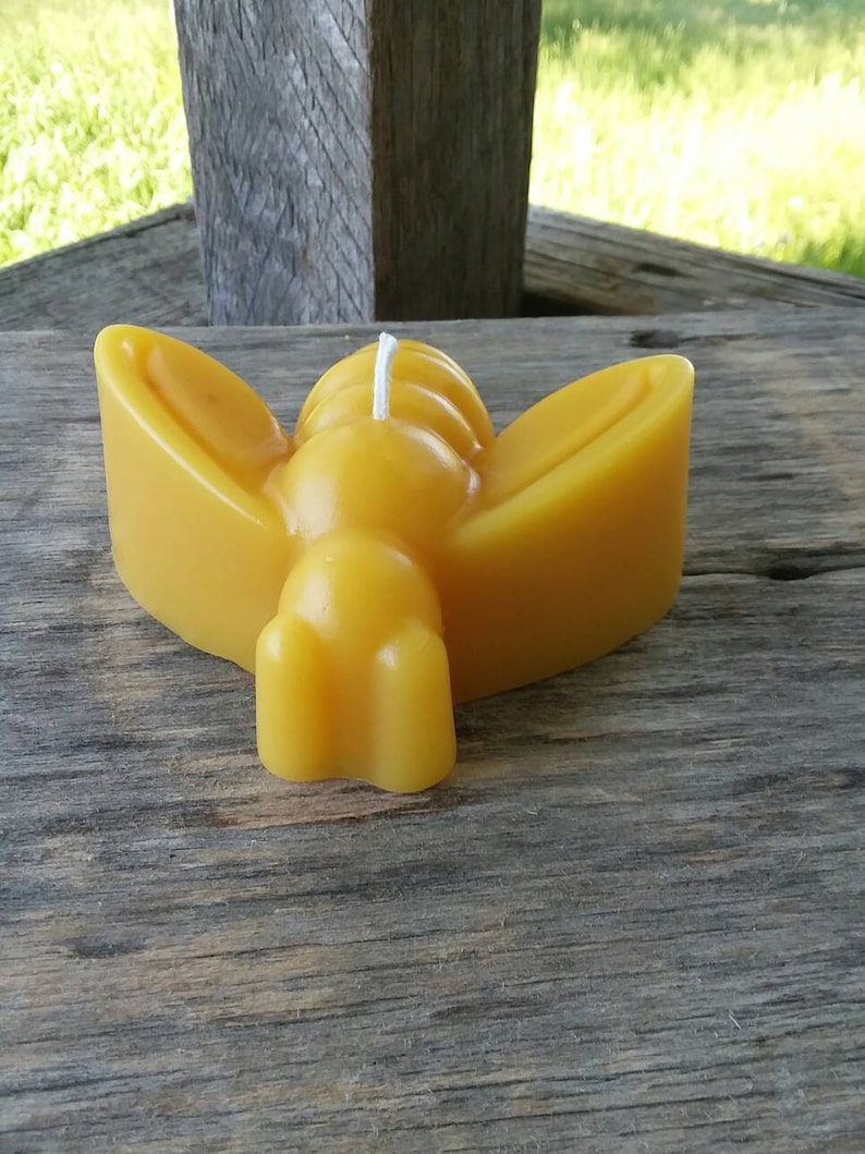Michigan Beeswax Honey Bee Shaped Candle Pure 100 Beeswax Etsy