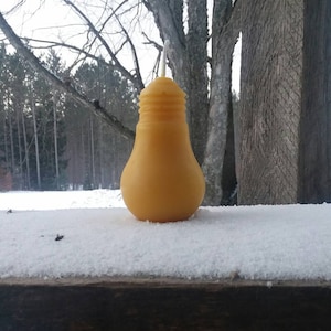 Beeswax Light Bulb Candle: Michigan Farmhouse Decor