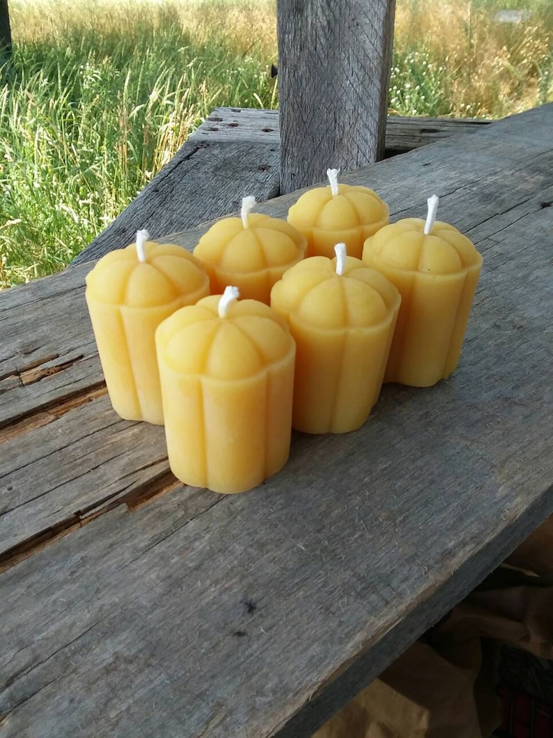 Beeswax Candles Flower Votives Accent Lighting Gift Etsy