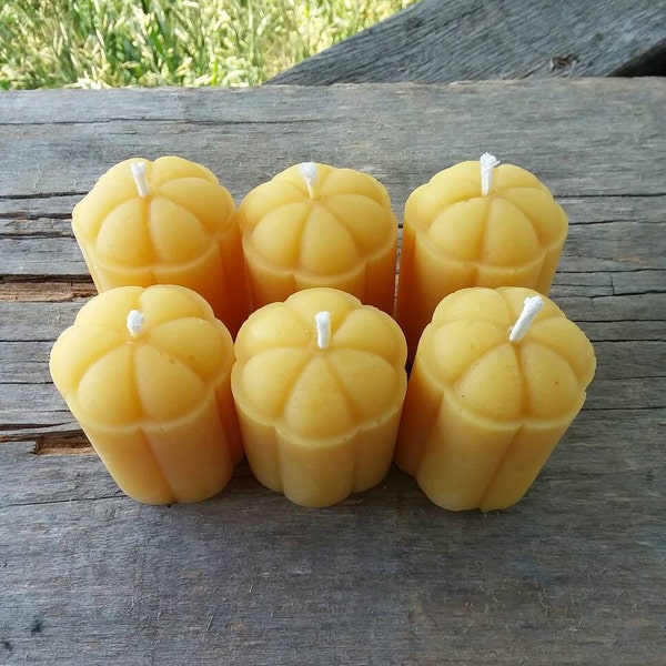 Beeswax Candles - Flower Votives - Accent Lighting - Gift - Party Favors - Wedding - Made In Michigan - Farmhouse Decor - Cabin - Rustic