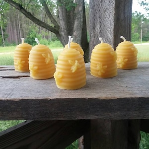 Michigan Beeswax Bee Hive Mini Votives - Set of 6 - Wedding, Shower Favors