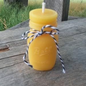 Ball Mason Jar Beeswax Candle: 100% Pure Michigan Beeswax