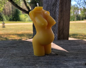 Michigan Beeswax Pregnant Torso Candle: Goddess Venus Figure