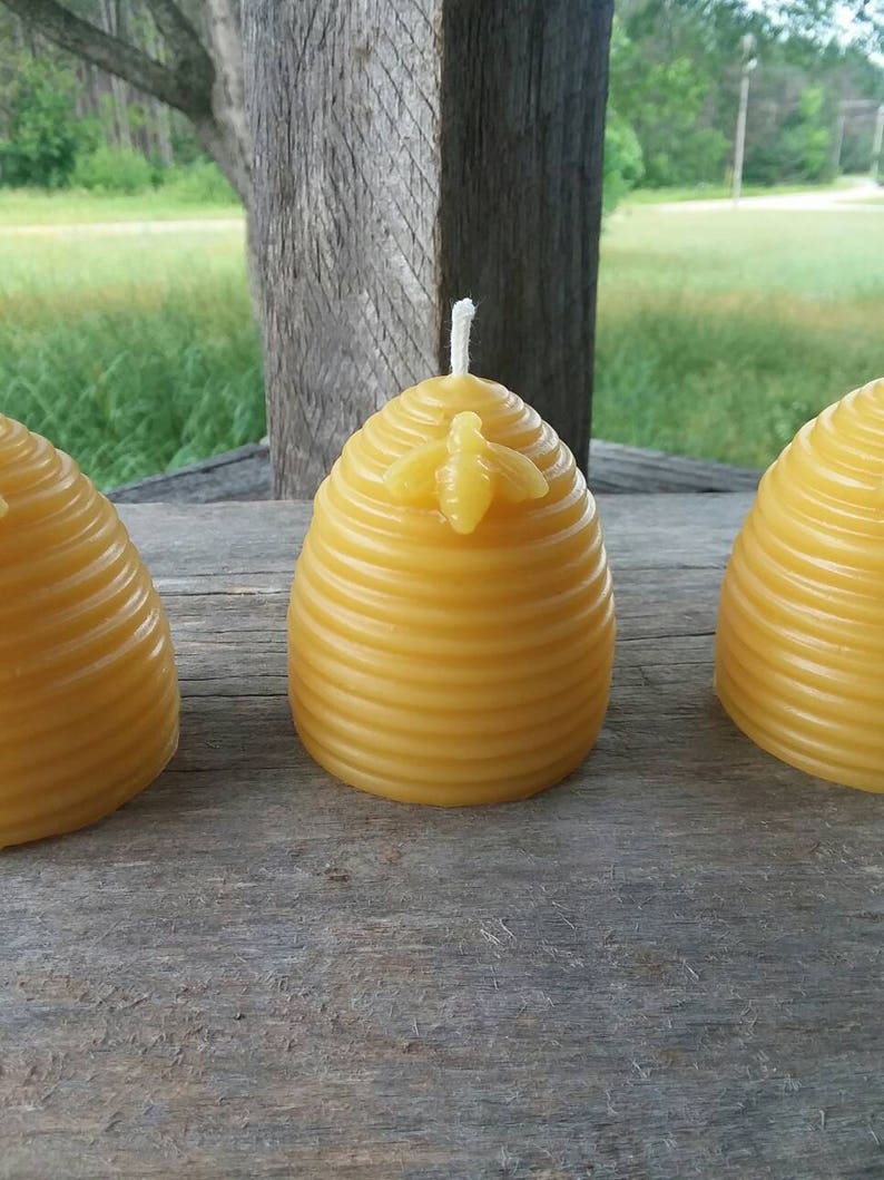 Michigan Beeswax Beehive Candle Set of 3 Bee Wedding Etsy