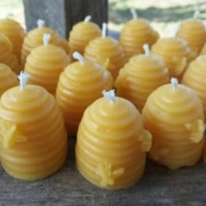 Michigan Beeswax Mini Bee Hive Votives (Set of 15) - Wedding, Shower Favors