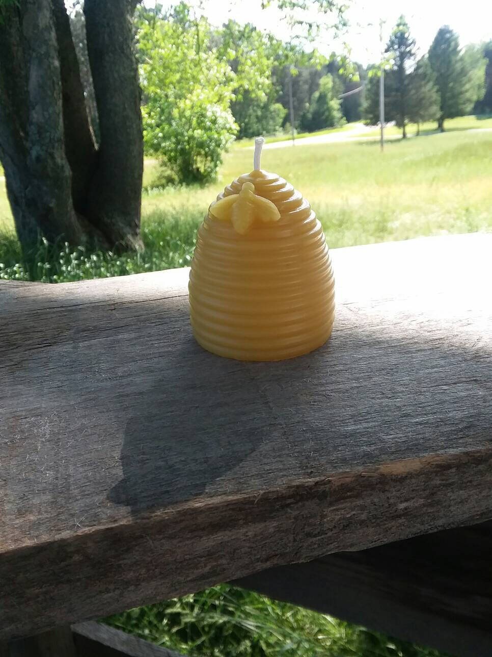 Michigan Beeswax Candle Bee Hive With A Decorative Bee Etsy