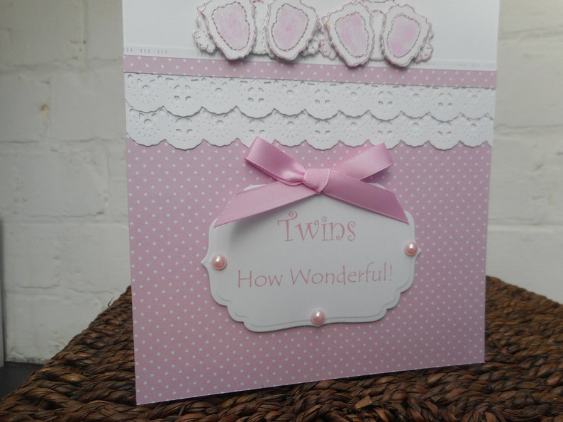 Handmade Birth Card for Twin Girls - Etsy UK