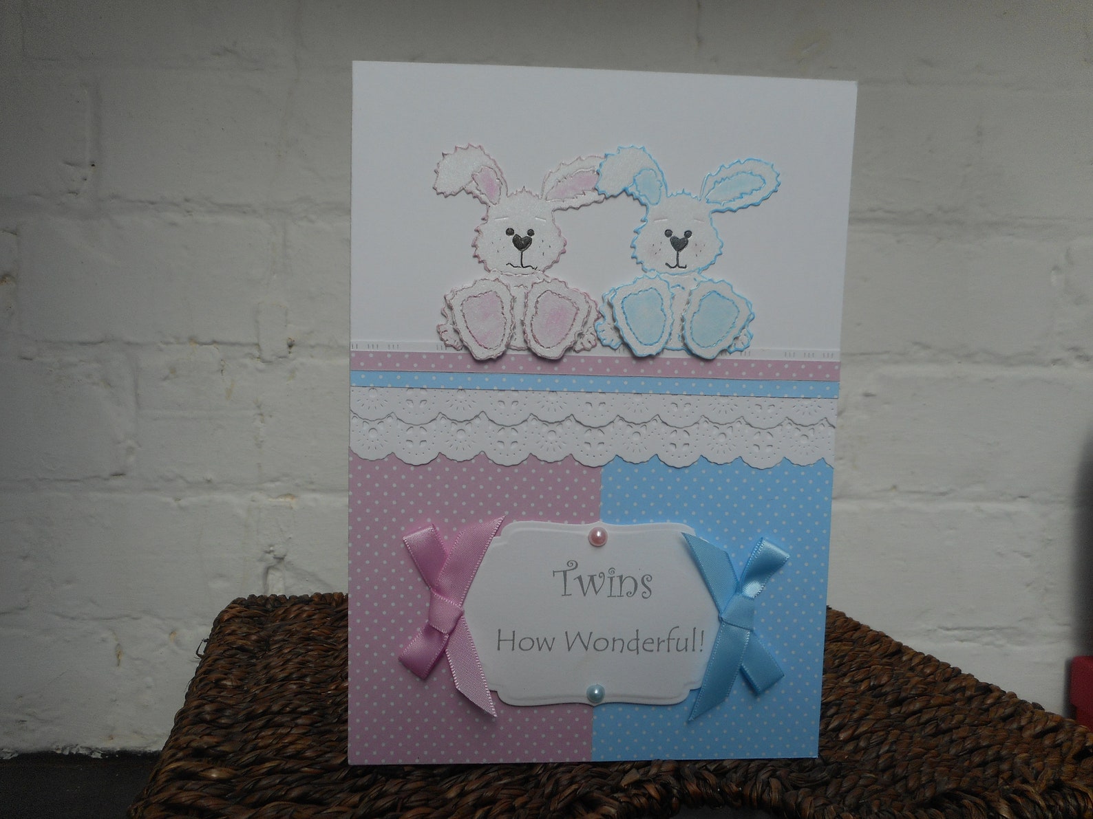 Handmade Birth Card for Twins Etsy UK