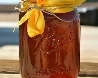 1.5 lbs- Pure, All Natural Raw (Unprocessed/Unpasteurized) Alfalfa Honey in Mason Jars