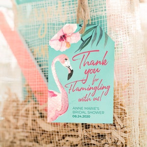 Flamingo Party Favour Tags for Flamingle Party - Printable Instant Download File