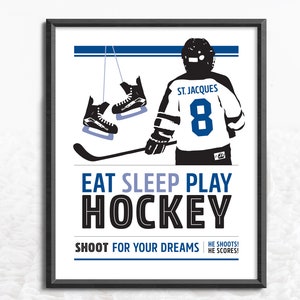 Personalized Hockey Gift Wall Decor - Printable Hockey Poster for Kids Room