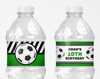 Soccer Birthday Party Decorations | Printable Water Bottle Labels