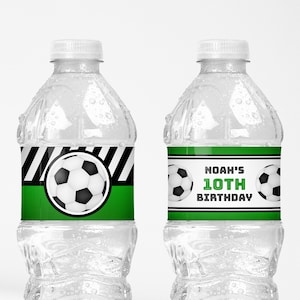 Soccer Birthday Party Decorations | Printable Water Bottle Labels