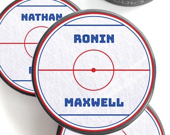 Hockey Puck Stickers for Kids Birthday Party Favours