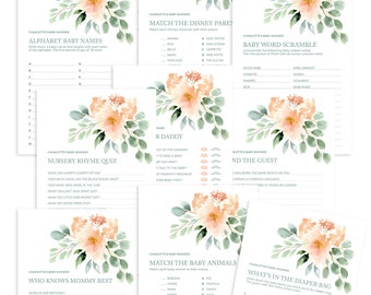 Baby Shower Games Bundle - Printable Instant Download Files - 12 Baby in Bloom Baby Shower Games - Outdoor Garden Party Baby Shower Games