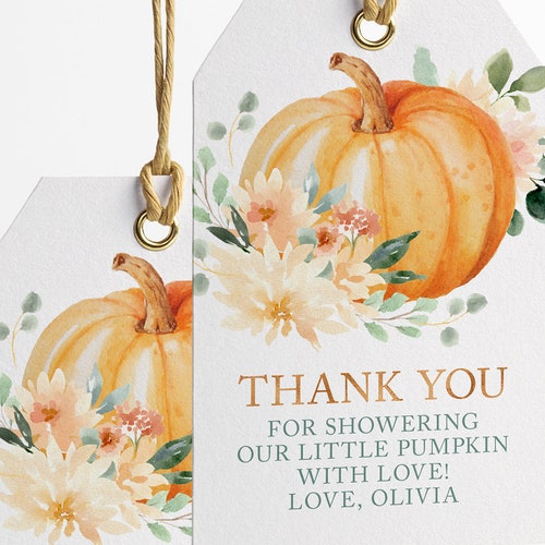 Little Pumpkin Baby Shower Thank You Tags for Party Favours - Etsy