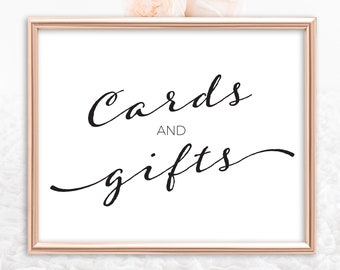 Cards and Gifts Sign - Printable Wedding Sign Instant Download - Gift Table Sign Wedding Decorations - Bridal Shower Sign Digital Download