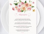 Pink Baby in Bloom Baby Shower Menu Template | Printable Menu with Pink Floral Design Il_170x135