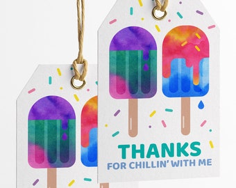 Popsicle Thank You Tags for Summer Party Favours - Pool Party Favour Tags