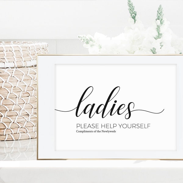 Wedding Bathroom Signs Printable File - Toiletry Baskets Sign Instant Download - Wedding Bathroom Basket Signs for Ladies and Gents