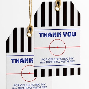 Hockey Thank You Tags for Hockey Birthday Party - Instant Download Printable File - Hockey Tags for Party Favors, Loot Bags or Coach Gift