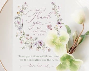Wildflower Birthday Party Seed Packet Favours | Printable Party Decorations | Seed Package Covers