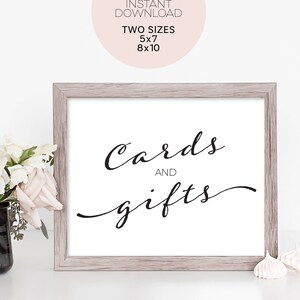 Cards and Gifts Sign Printable Wedding Sign Instant Download Gift Table ...