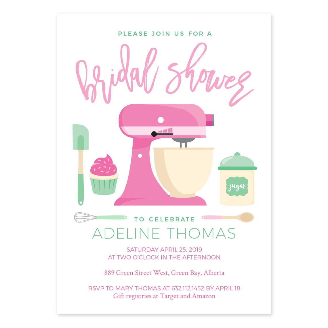 Baking Bridal Shower Invitation Instant Download Printable Etsy