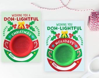 Christmas Play Doh Cards for Kids - Non-Candy Christmas Gift for Kids - School Classroom Holiday Gift
