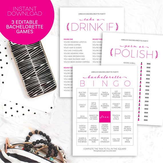 Bachelorette Bash Game titles Printable Prompt Obtain Editable graphic about Bachelorette Party Games Printable named Bachelorette Social gathering Game titles Printable Immediate Obtain Editable