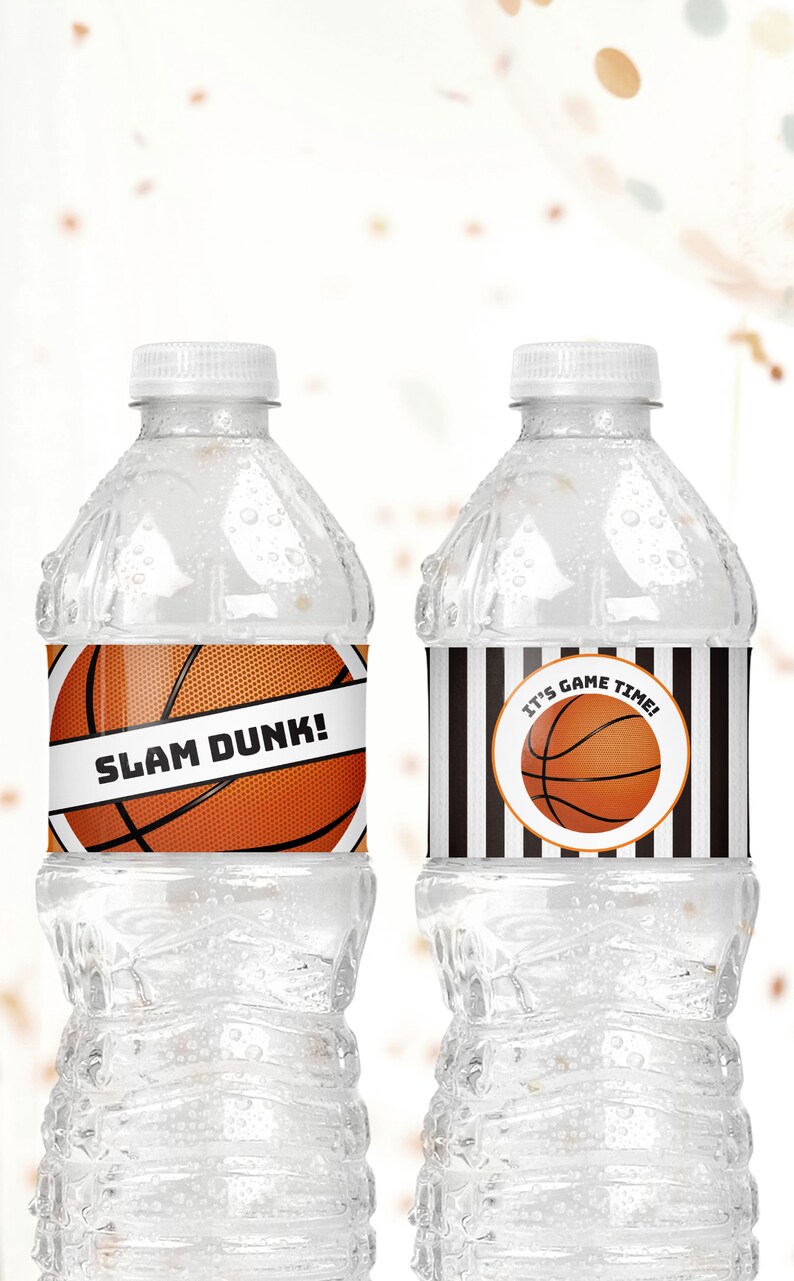 Basketball Water Bottle Labels Printable Instant Download File | Etsy
